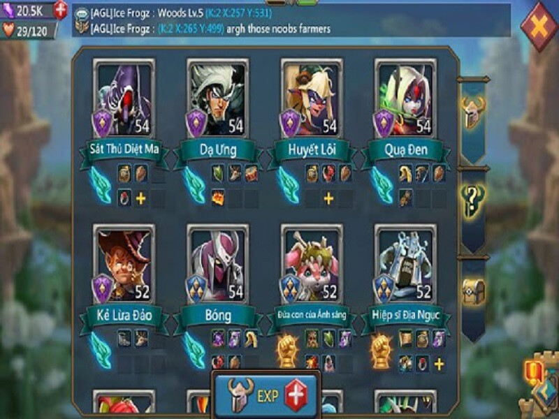 Đội hình tướng săn quái mạnh trong game Lords Mobile 3