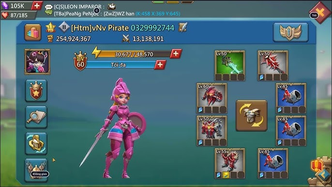 Đội hình tướng săn quái mạnh trong game Lords Mobile 5