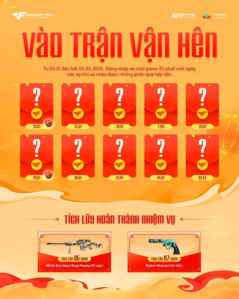 Nhận quà trong sự kiện Vào Trận Vận Hên